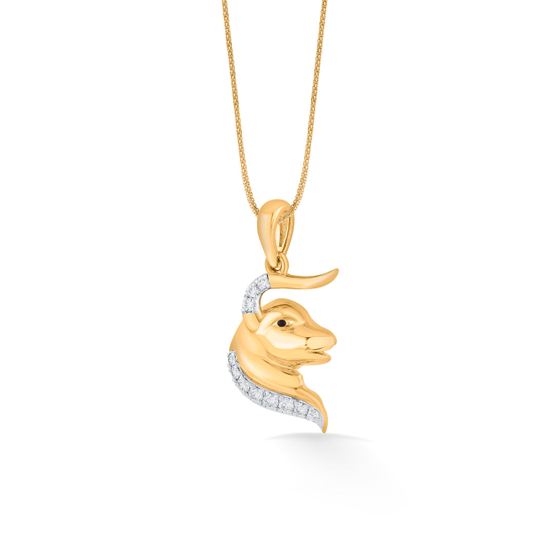 Taurus Aura Diamond & Gold Zodiac Pendant for Women