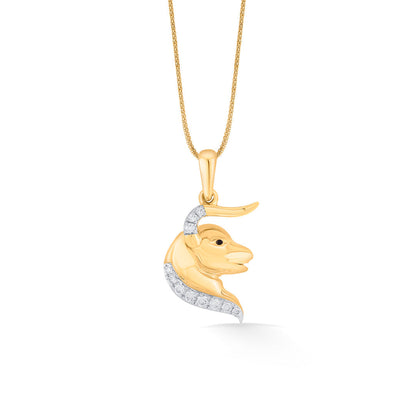 Taurus Aura Diamond & Gold Zodiac Pendant for Women