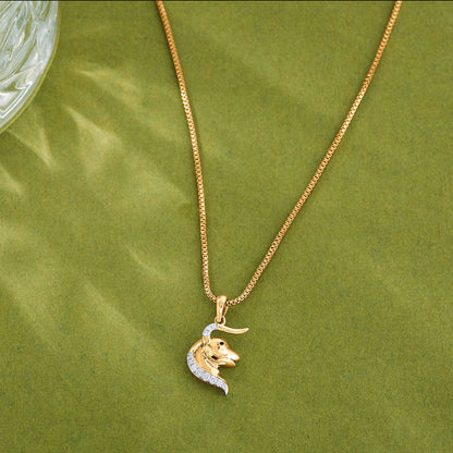 Taurus Aura Diamond & Gold Zodiac Pendant for Women