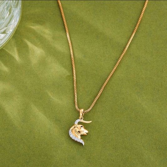Taurus Aura Diamond & Gold Zodiac Pendant for Women