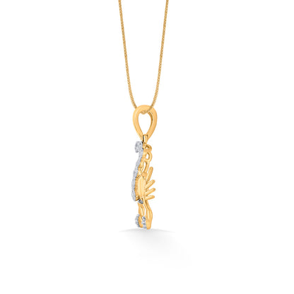 Scorpio Spark Diamond & Gold Zodiac Pendant for Women