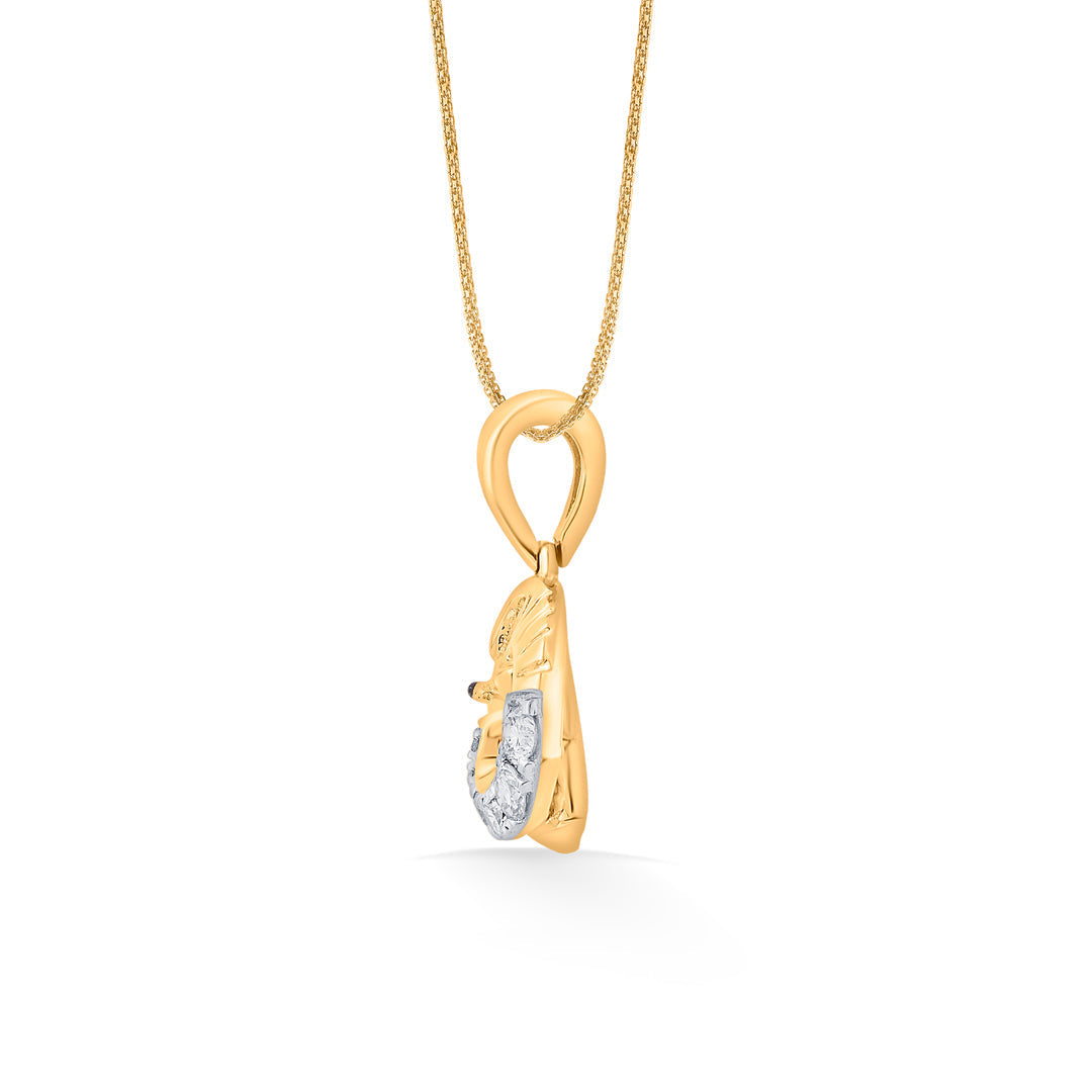 Aries Blaze Diamond & Gold Zodiac Pendant for Women
