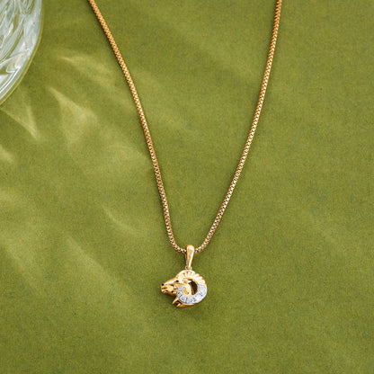 Aries Blaze Diamond & Gold Zodiac Pendant for Women