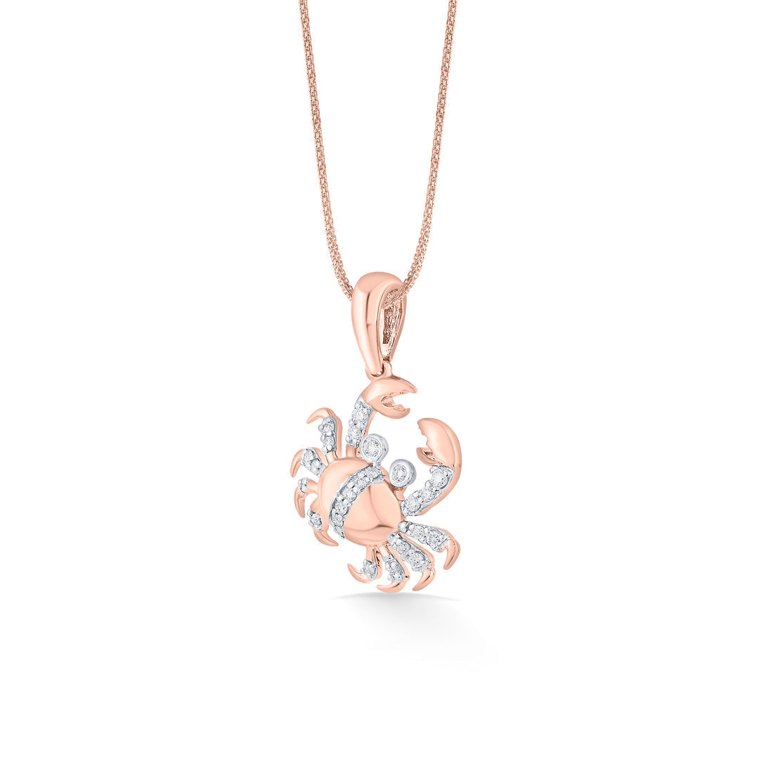 Cancer Glow Diamond & Gold Zodiac Pendant for Women