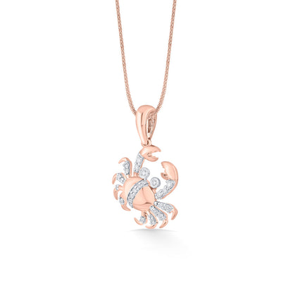 Cancer Glow Diamond & Gold Zodiac Pendant for Women