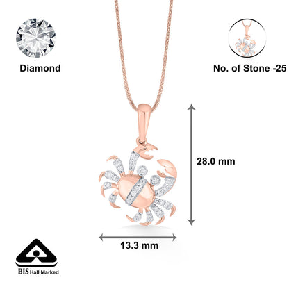 Cancer Glow Diamond & Gold Zodiac Pendant for Women