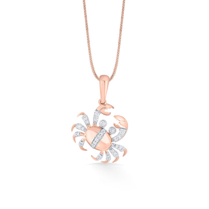 Cancer Glow Diamond & Gold Zodiac Pendant for Women