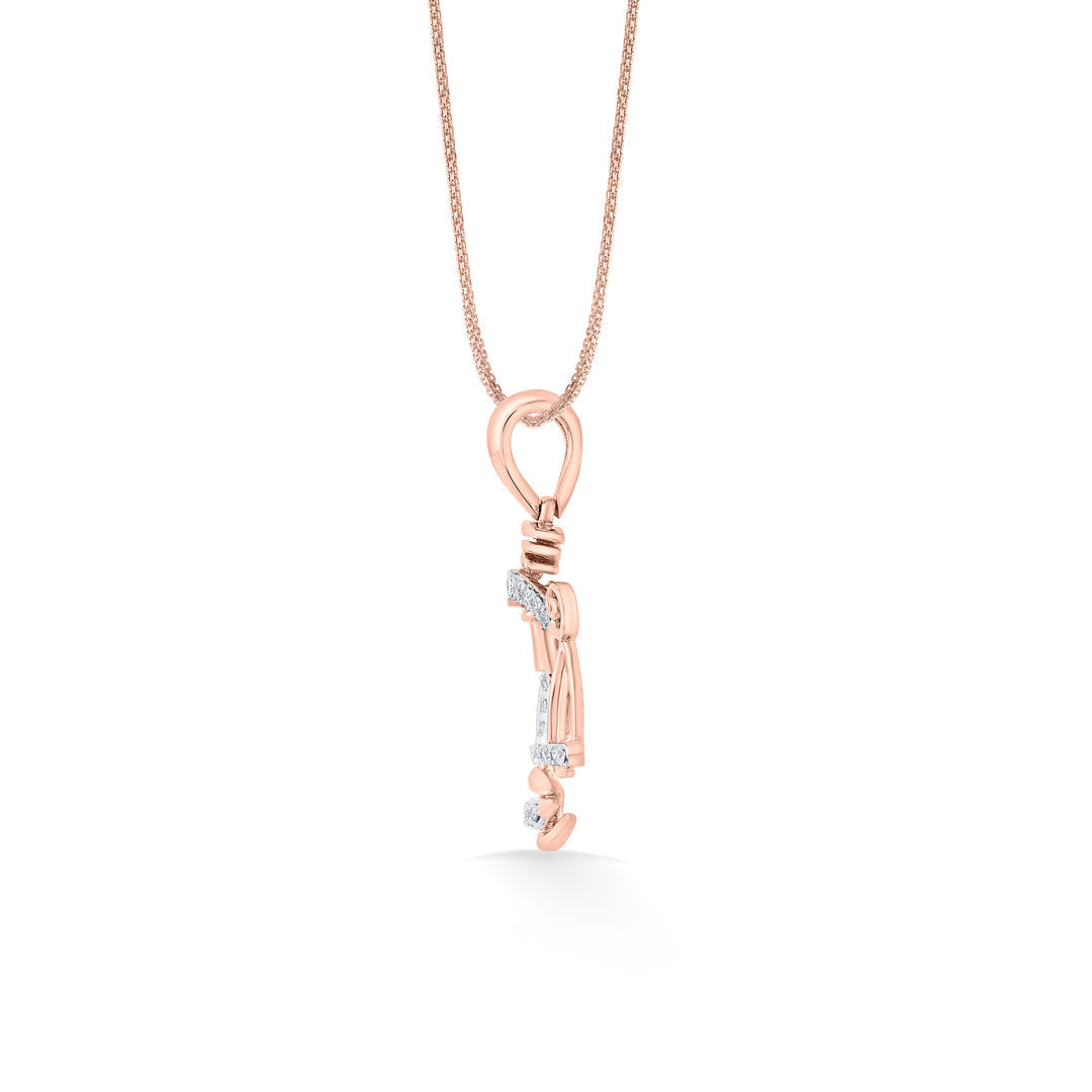 Libra Balance Diamond & Gold Zodiac Pendant for Women