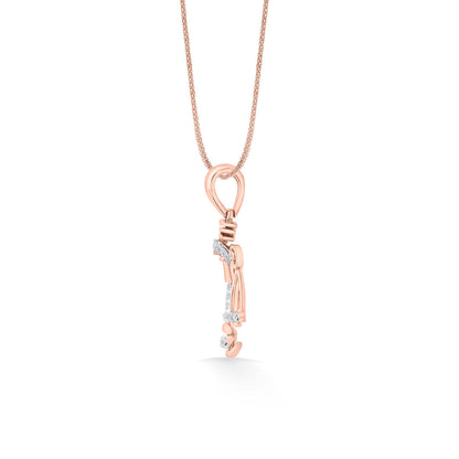 Libra Balance Diamond & Gold Zodiac Pendant for Women