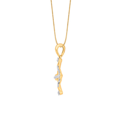 Sagittarius Arrow Diamond & Gold Zodiac Pendant for Women
