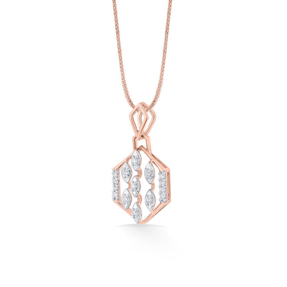 Hexa Link Diamond & Gold Classic Pendant for Women