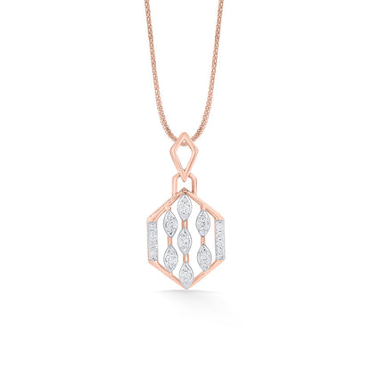 Hexa Link Diamond & Gold Classic Pendant for Women