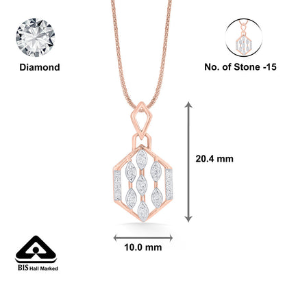 Hexa Link Diamond & Gold Classic Pendant for Women