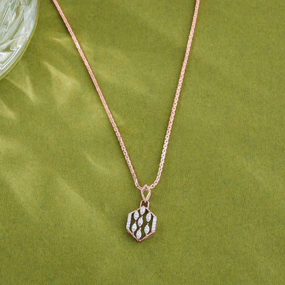 Hexa Link Diamond & Gold Classic Pendant for Women