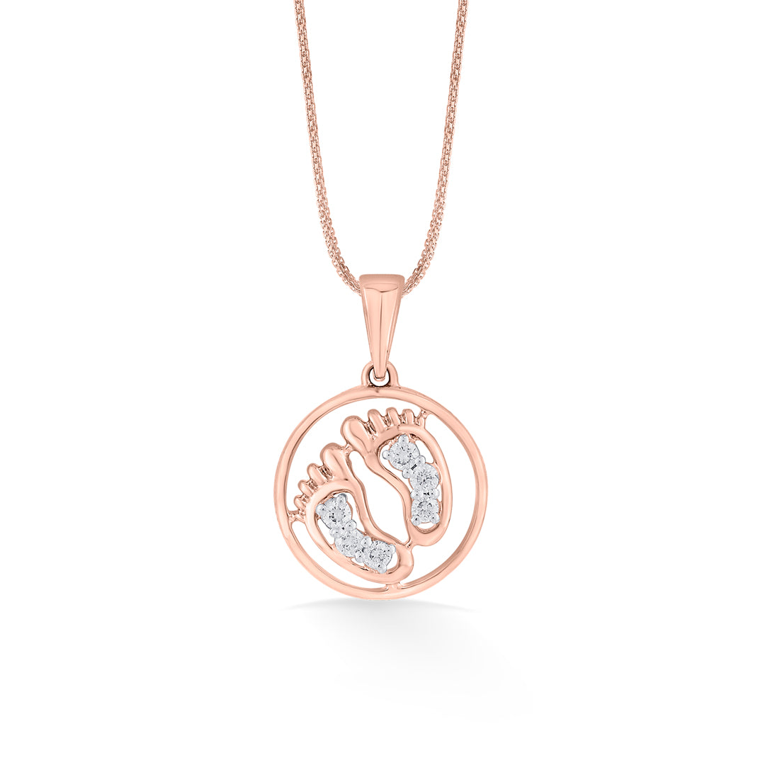Step Shine Diamond & Gold Classic Pendant for Women