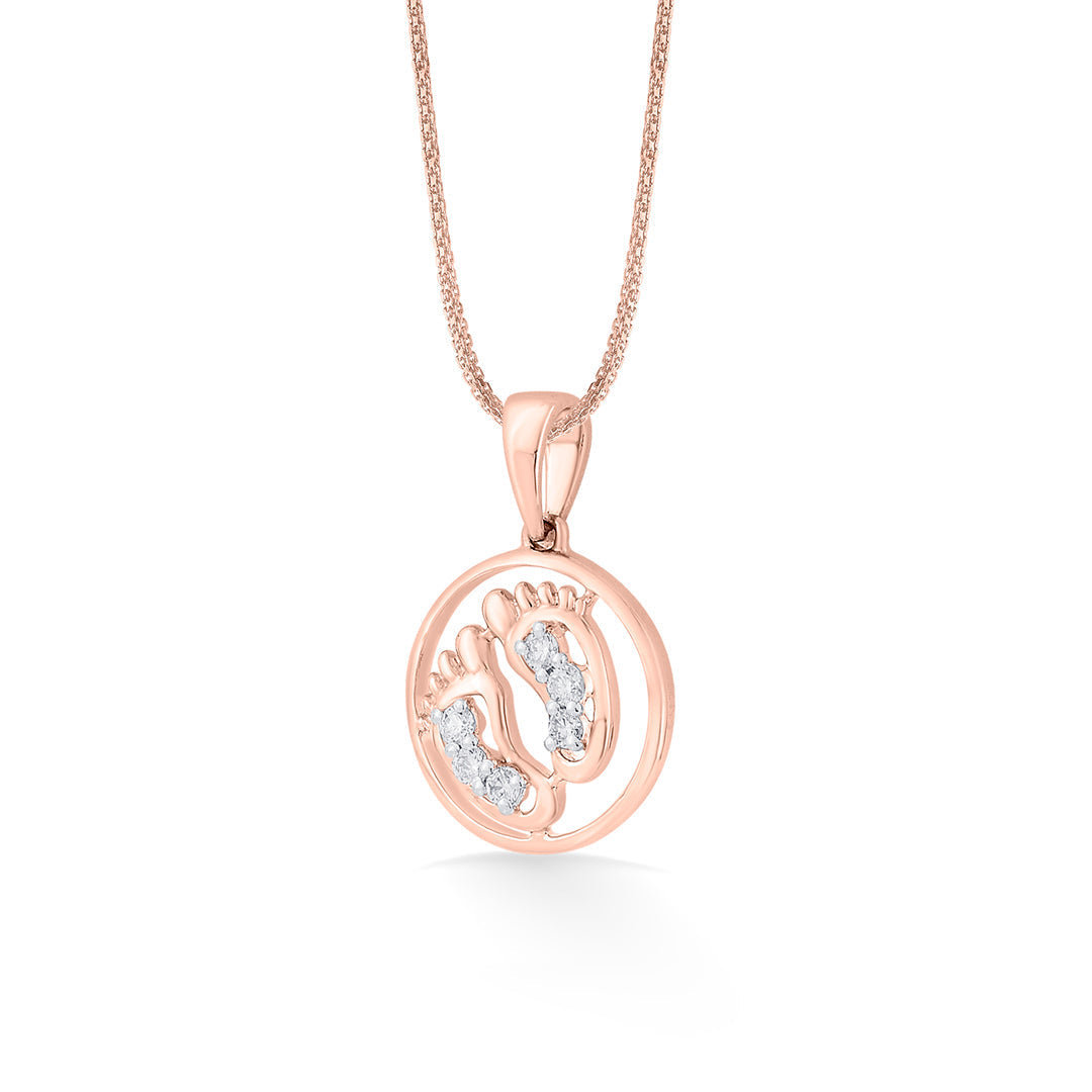 Step Shine Diamond & Gold Classic Pendant for Women
