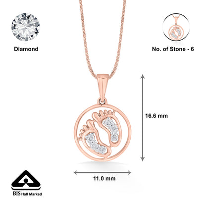 Step Shine Diamond & Gold Classic Pendant for Women