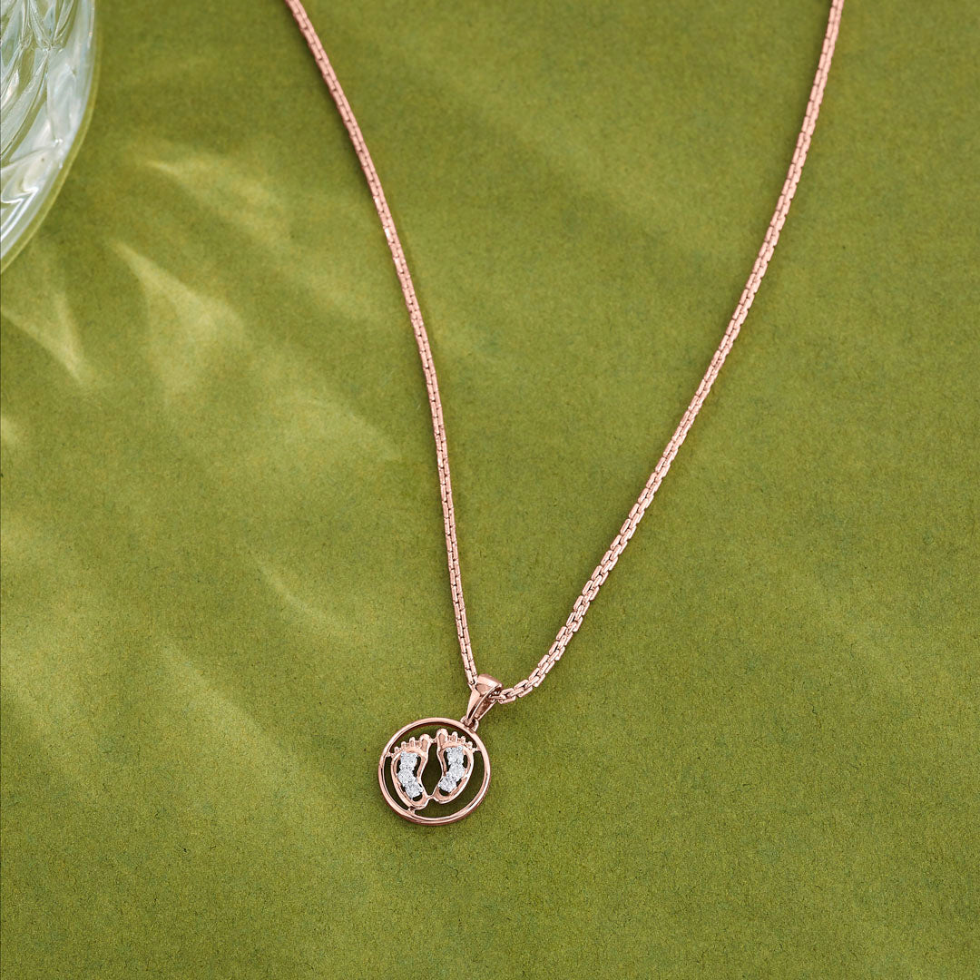 Step Shine Diamond & Gold Classic Pendant for Women