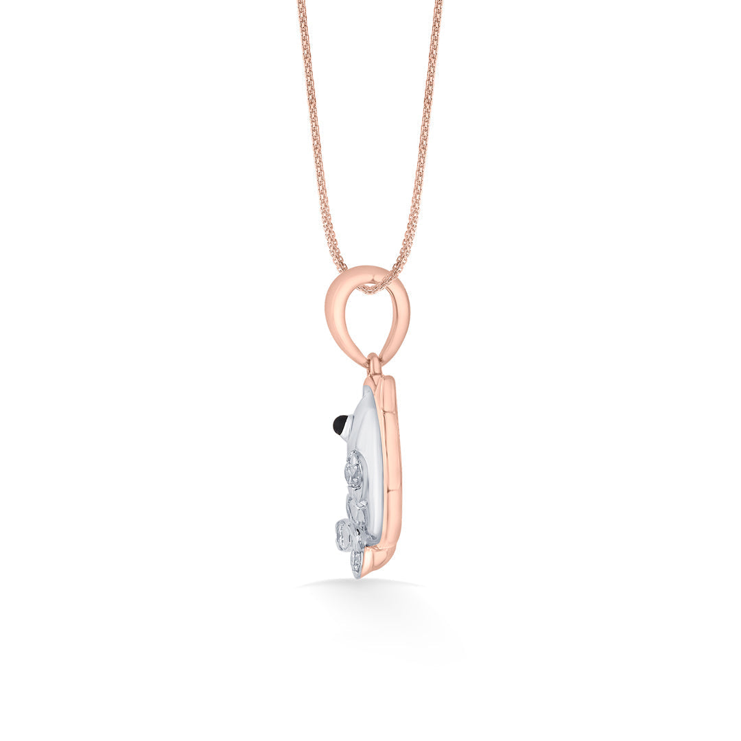Dolphin Splash Diamond & Gold Kids Pendant for Women
