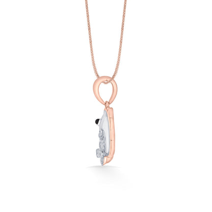 Dolphin Splash Diamond & Gold Kids Pendant for Women