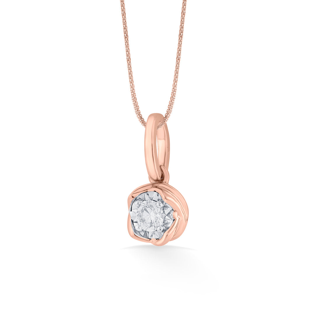 Lunar Halo Diamond & Gold Casual Pendant for Women