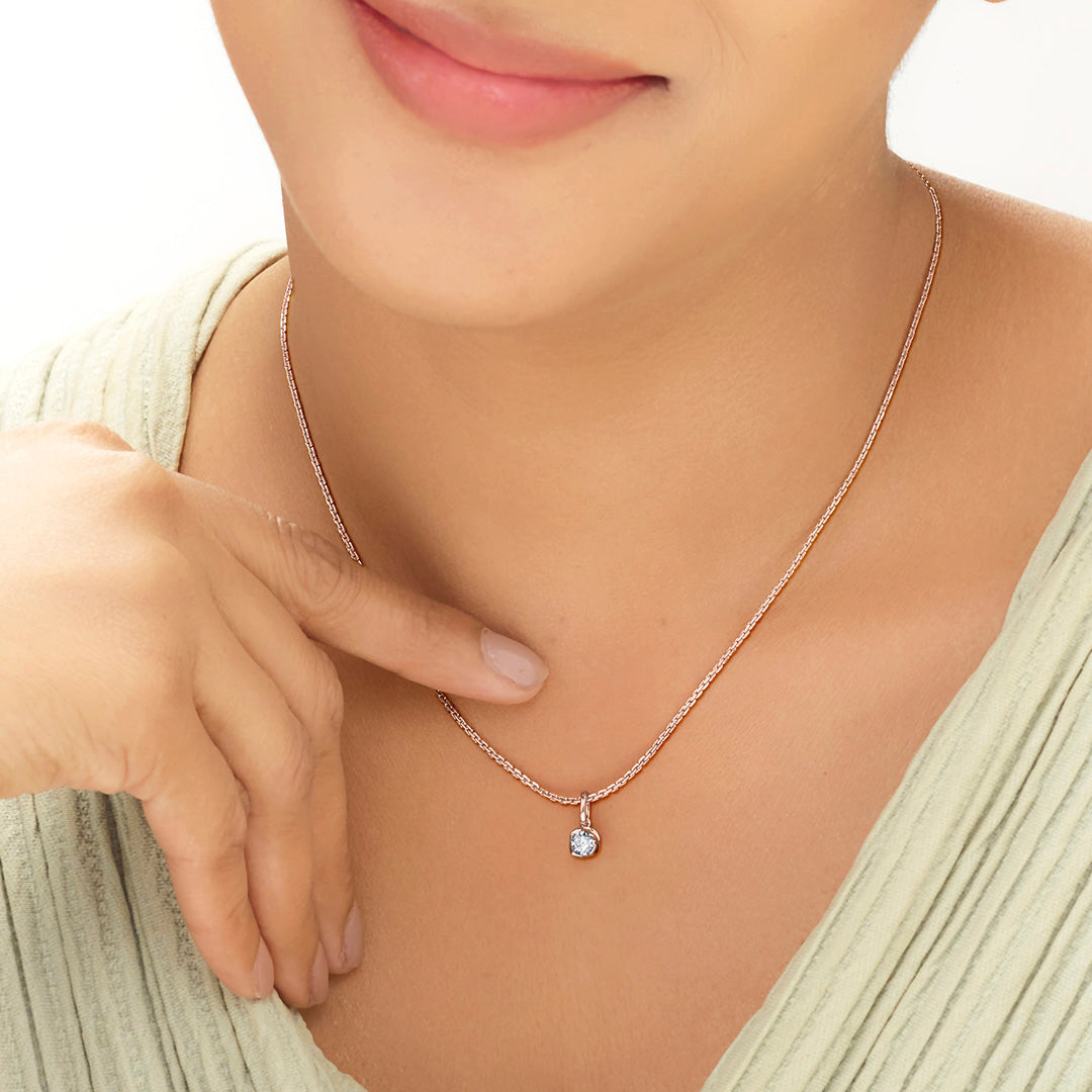 Lunar Halo Diamond & Gold Casual Pendant for Women