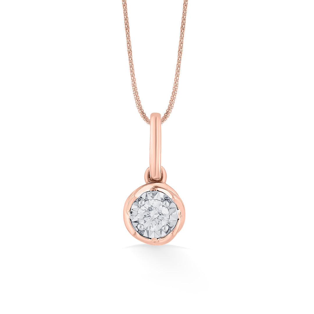 Lunar Halo Diamond & Gold Casual Pendant for Women