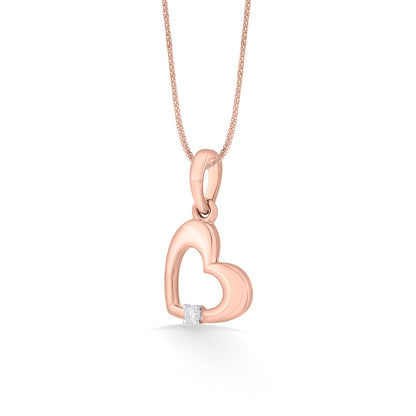 Sweet Heart Diamond & Gold Heart Pendant for Women