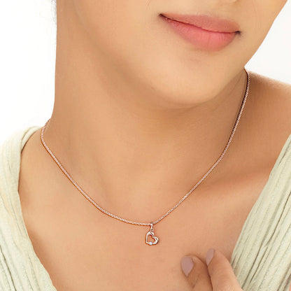 Sweet Heart Diamond & Gold Heart Pendant for Women
