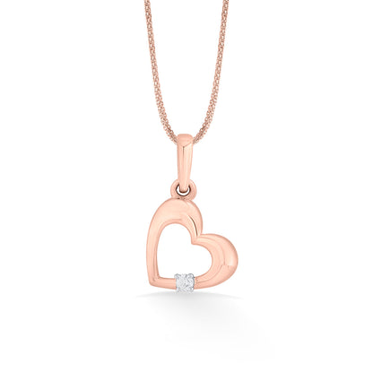 Sweet Heart Diamond & Gold Heart Pendant for Women