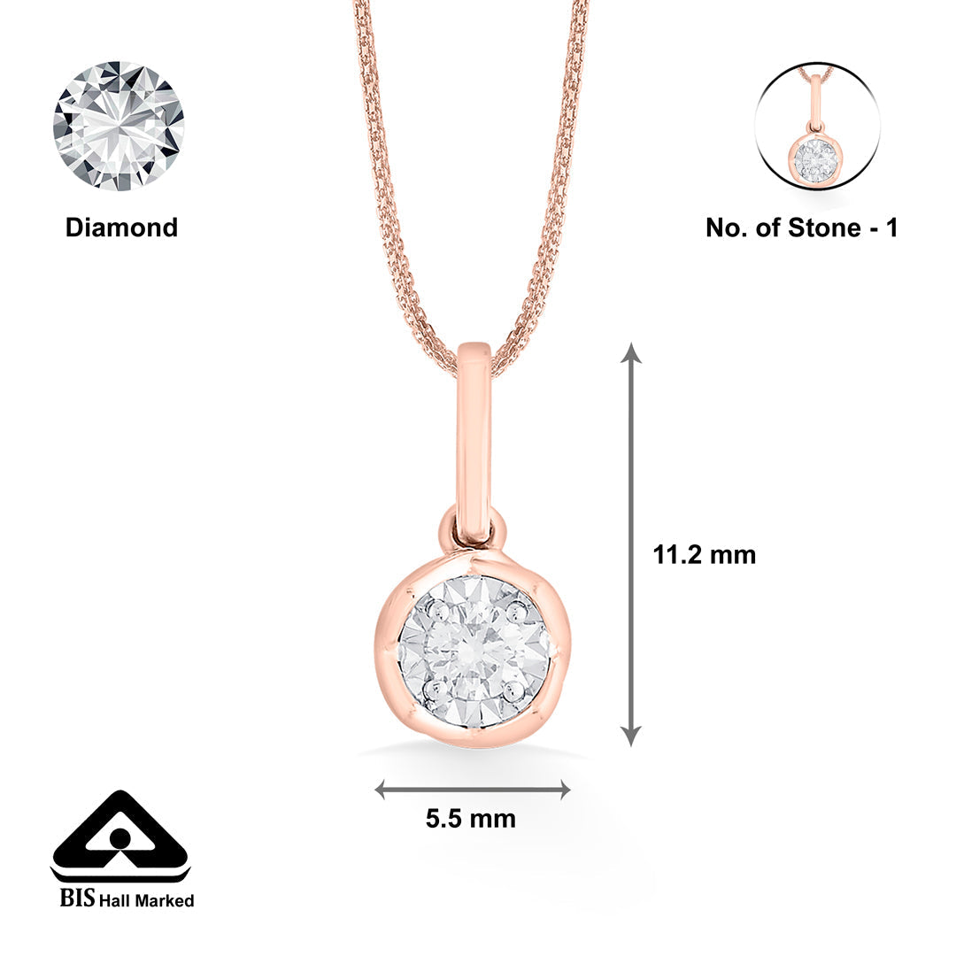 Moon Halo Diamond & Gold Casual Pendant for Women