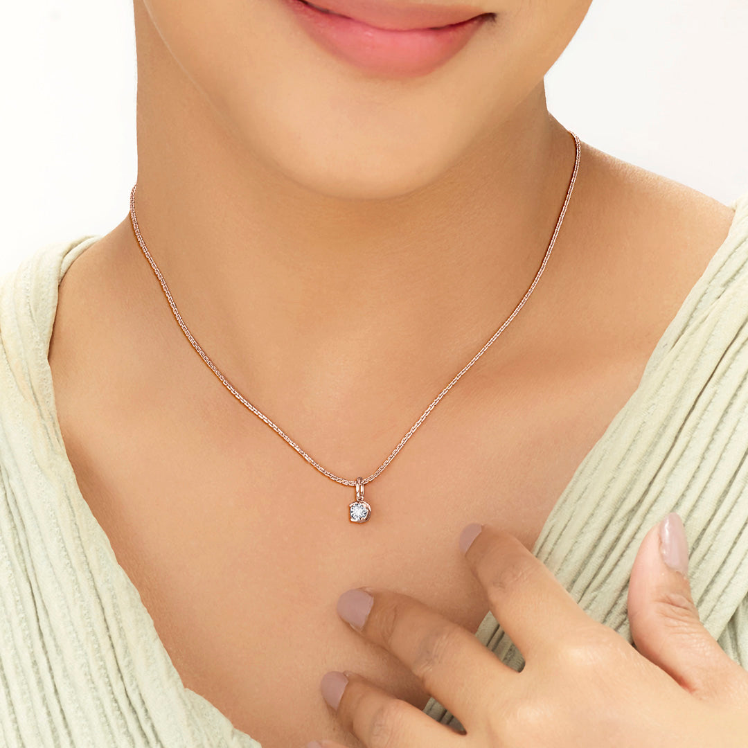 Moon Halo Diamond & Gold Casual Pendant for Women