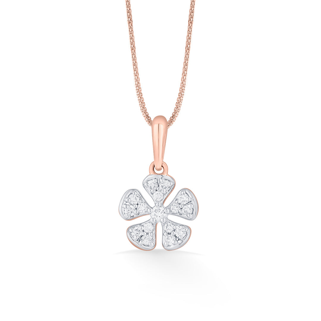 Bloom Charm Diamond & Gold Casual Pendant for Women
