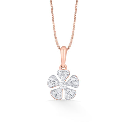 Bloom Charm Diamond & Gold Casual Pendant for Women