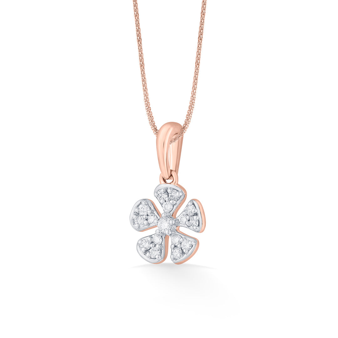 Bloom Charm Diamond & Gold Casual Pendant for Women