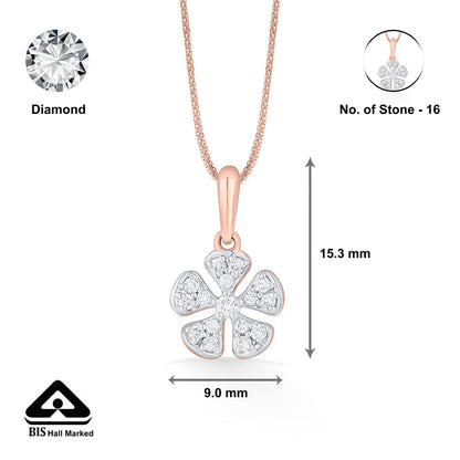 Bloom Charm Diamond & Gold Casual Pendant for Women