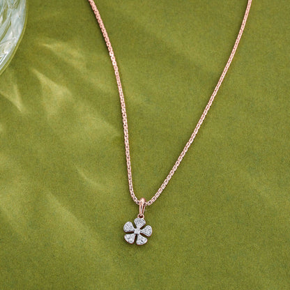 Bloom Charm Diamond & Gold Casual Pendant for Women