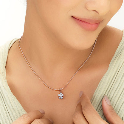 Bloom Charm Diamond & Gold Casual Pendant for Women