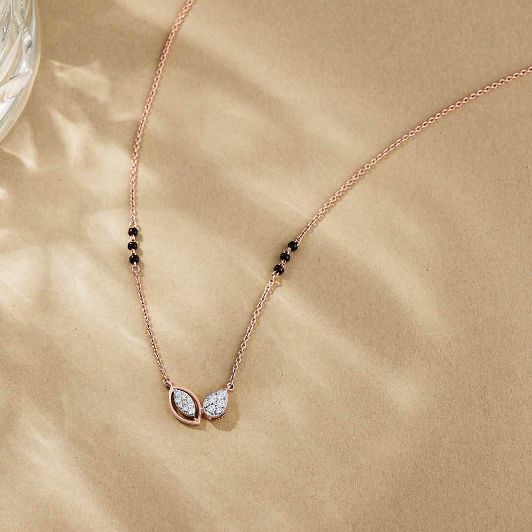 Contemporary Vow Diamond & Gold Tanmaniya Mangalsutra for Women