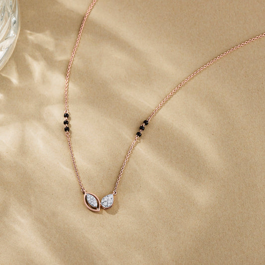 Contemporary Vow Diamond & Gold Tanmaniya Mangalsutra for Women