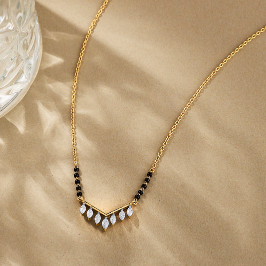 Nova Bond Diamond & Gold Tanmaniya Mangalsutra for Women