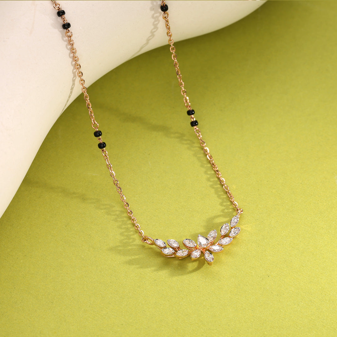 Triple Glow Diamond & Gold Tanmaniya Mangalsutra for Women