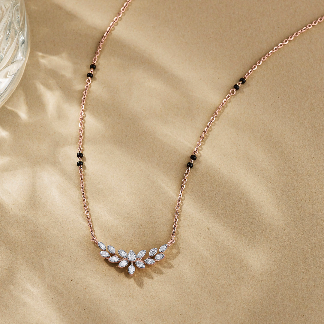 Triple Glow Diamond & Gold Tanmaniya Mangalsutra for Women
