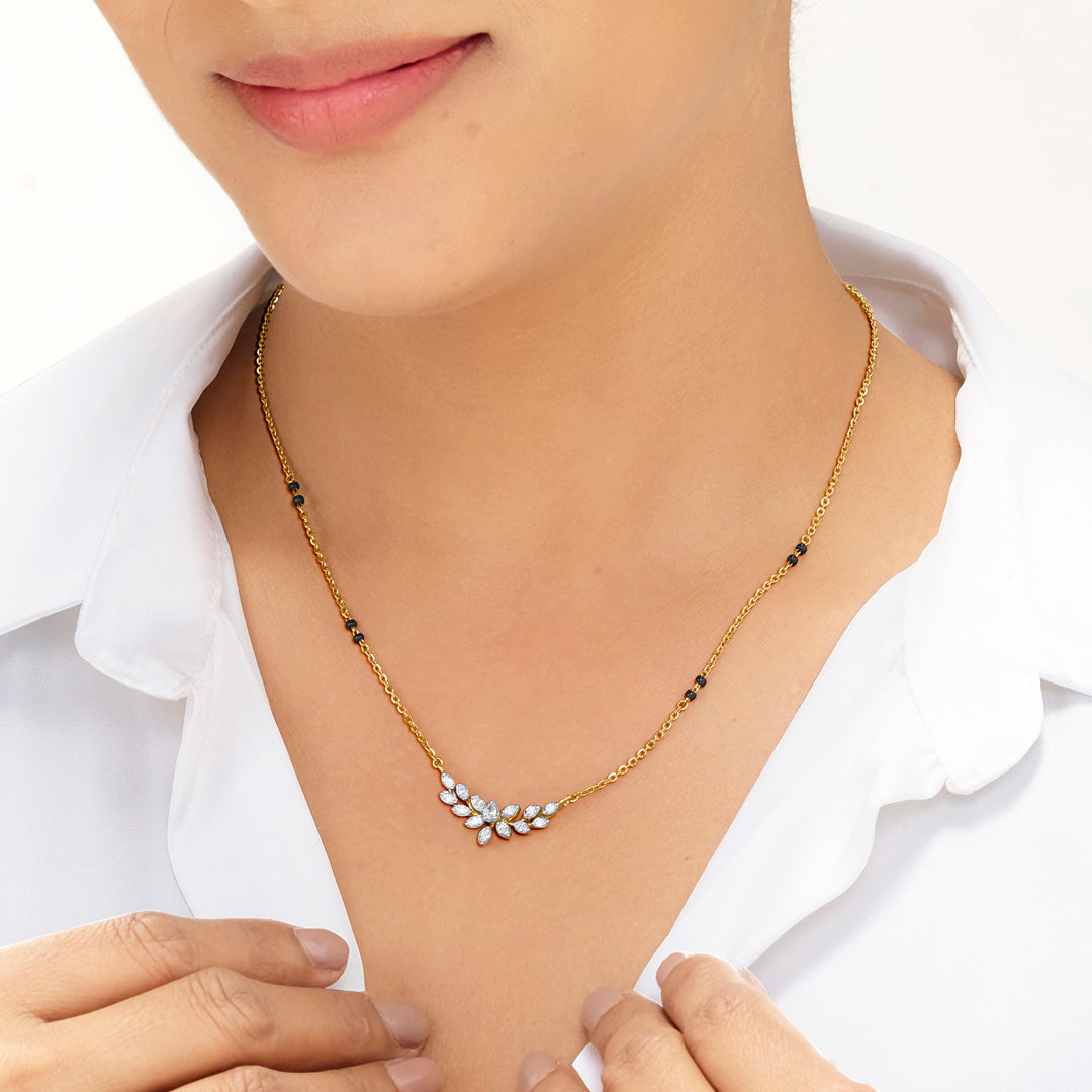 Triple Glow Diamond & Gold Tanmaniya Mangalsutra for Women