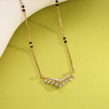 Grace Drop Diamond & Gold Tanmaniya Mangalsutra for Women