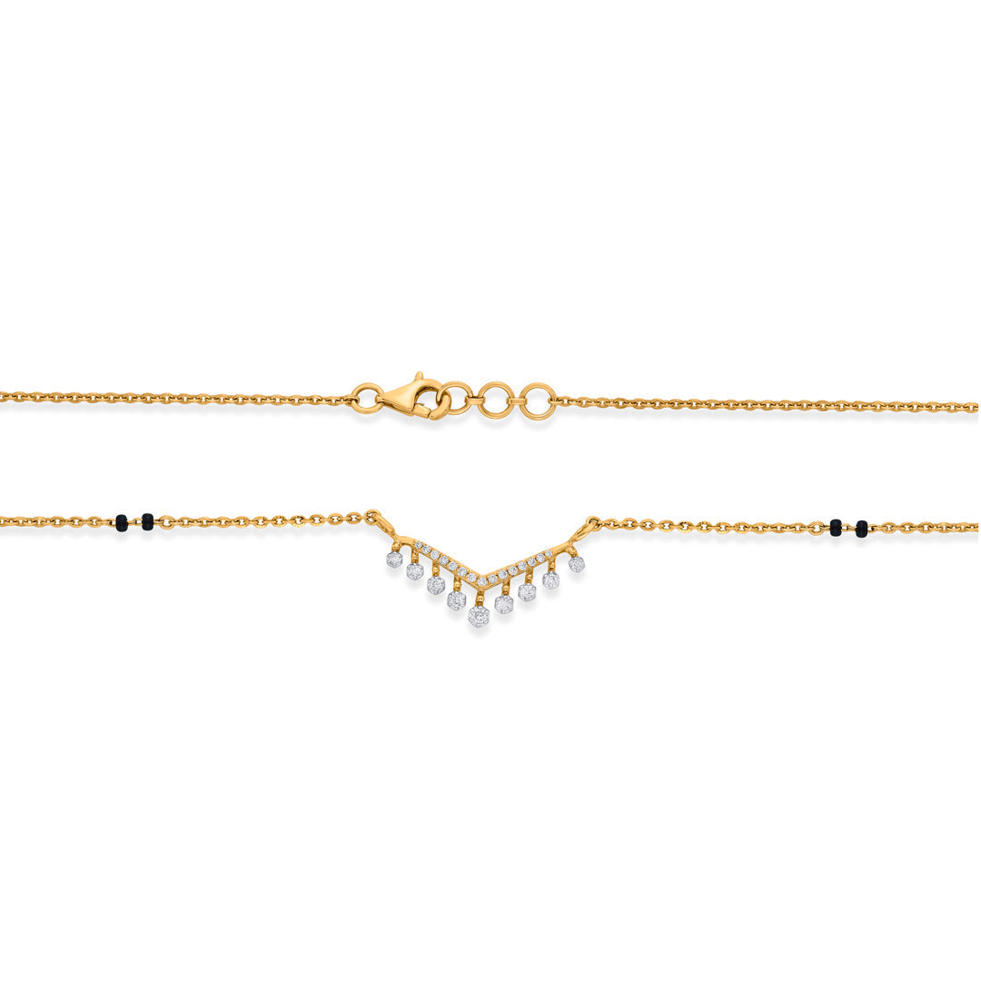 Grace Drop Diamond & Gold Tanmaniya Mangalsutra for Women