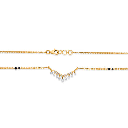 Grace Drop Diamond & Gold Tanmaniya Mangalsutra for Women