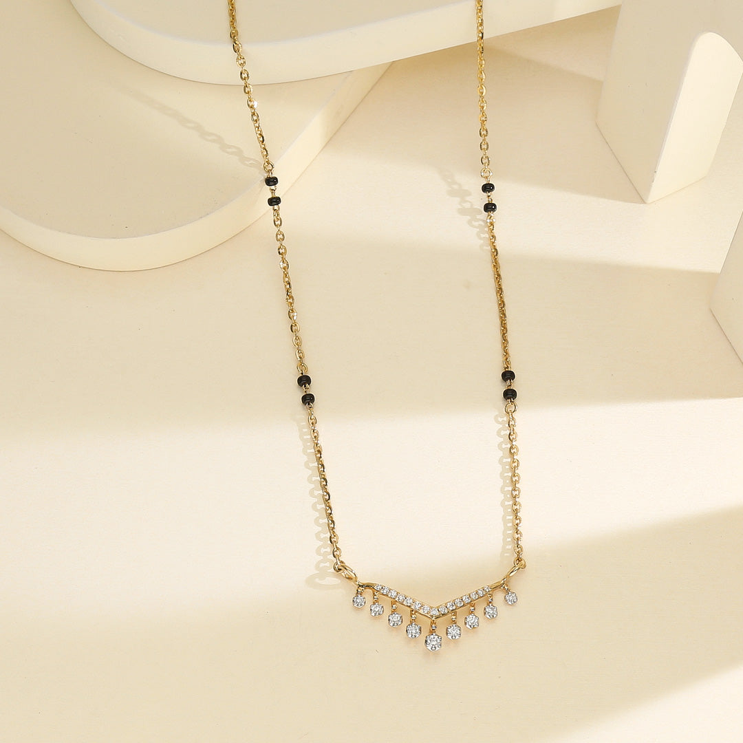 Grace Drop Diamond & Gold Tanmaniya Mangalsutra for Women