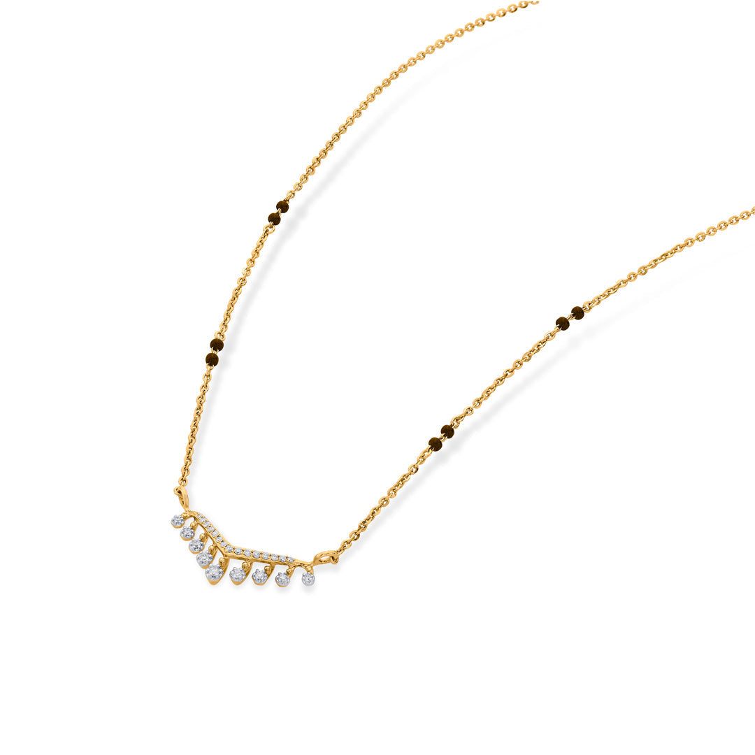 Grace Drop Diamond & Gold Tanmaniya Mangalsutra for Women