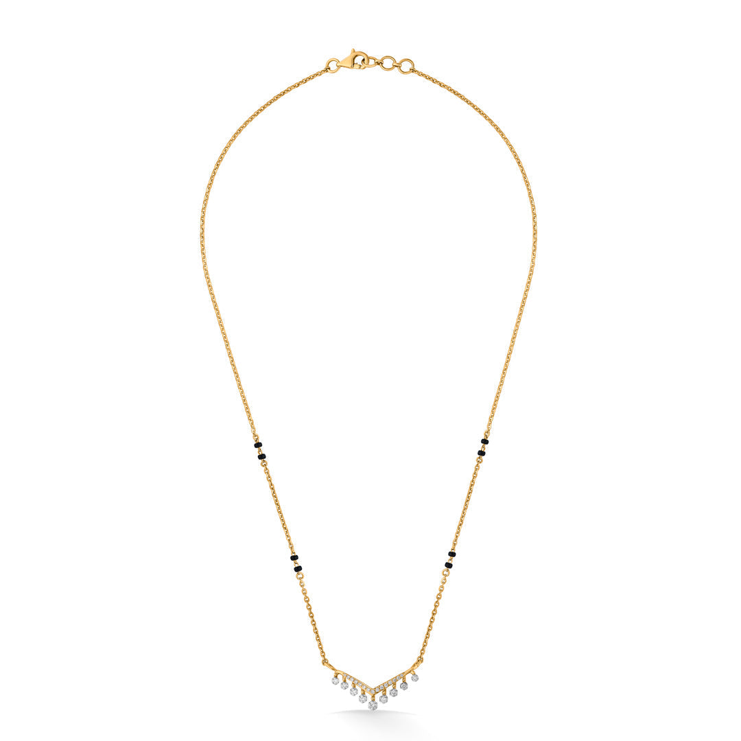 Grace Drop Diamond & Gold Tanmaniya Mangalsutra for Women